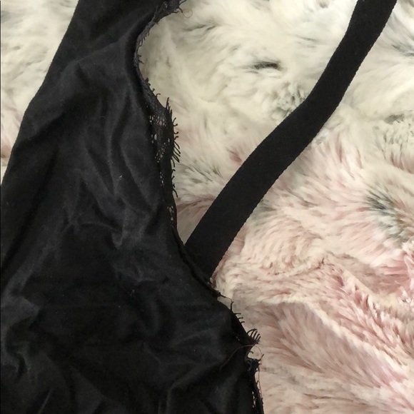 Black lace soft PINK bralette strappy - Picture 5 of 5